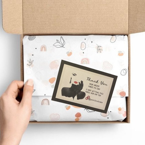 Thank You For Your Order  Feminine Thank  Cards - Picture 3 of 9